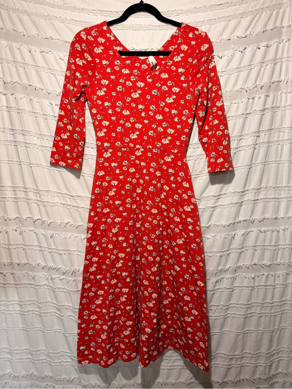 PACT fit & flare midi floral dress